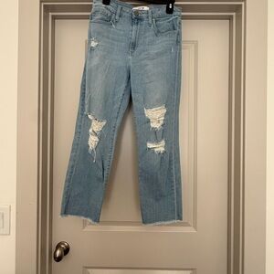 Joe's Jeans Light Blue Distressed Cropped Jeans
